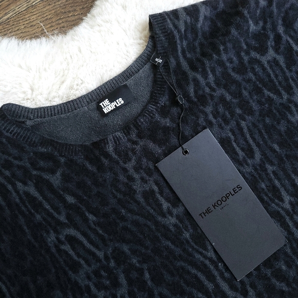 The Kooples Cheetah Leopard Dark Academia Cashmere Sweater - Picture 4 of 12